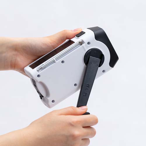 手回し充電ラジオライト JTL-29 ホワイト